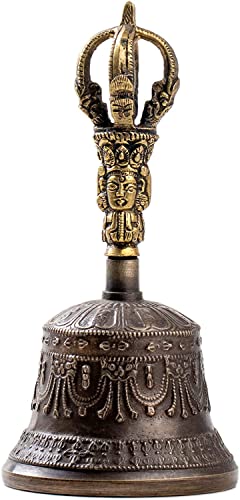 HIMALAYAN BAZAAR Tibetan Dharma Object Bell and Bajra Set Alter Pray Singing Bowl Hand Bell Handmade Buddhist Meditation Bell by Himalayan Bazaar 14cm x 73cm - Image 3