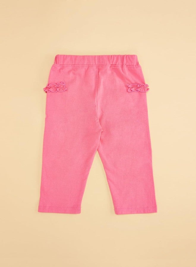 YU by Pantaloons Baby Girl's Regular Fit Pants (110144518009_Pink - Image 5