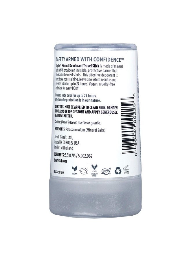 CRYSTAL ESSENCE Crystal™ Travel Stick Mineral Deodorant Unscented Body Deodorant With 24 Hour Odor Protection, Non Staining & Non Sticky, Aluminum Chloride & Paraben Free, 1.5 Fl Oz (Pack Of 2)  - Image 2