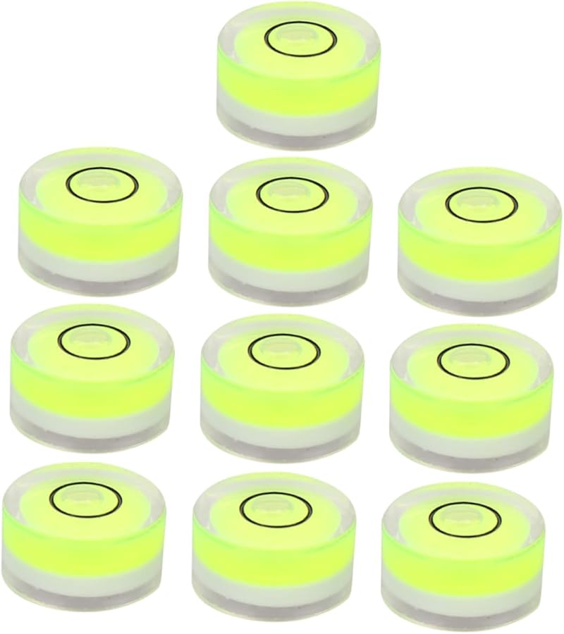 Green Circular Bubble Level Spirit Level Calibration Tool Set of 10 for Accurate Picture Frame and Mural Hanging - Image 1