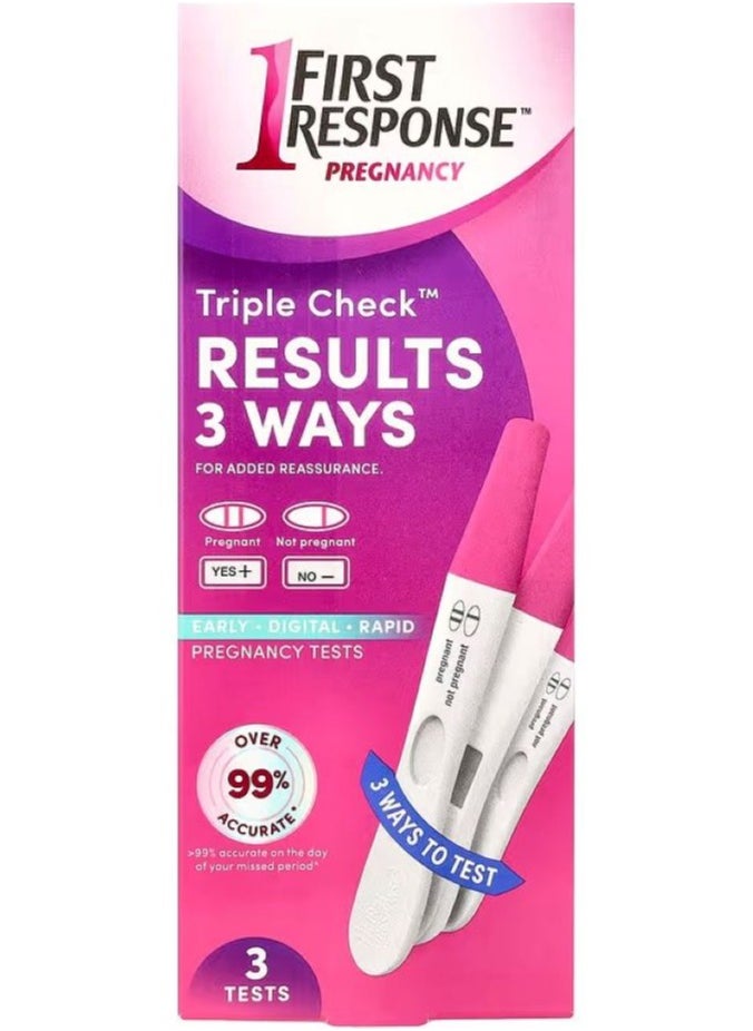 FIRST RESPONSE - First Response Triple Check Pregnancy Test 3 ct. - Image 1