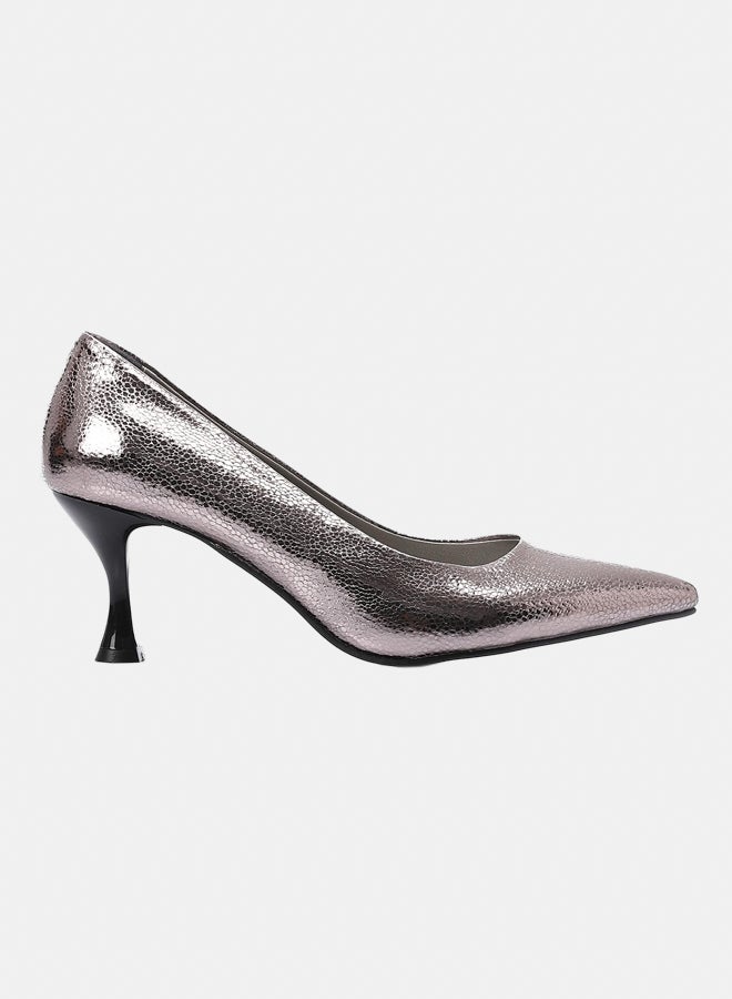 XO Style Elegant Smoky Women's Heeled Shoes with Pointed Toe and Stylish Block Heel - Image 2