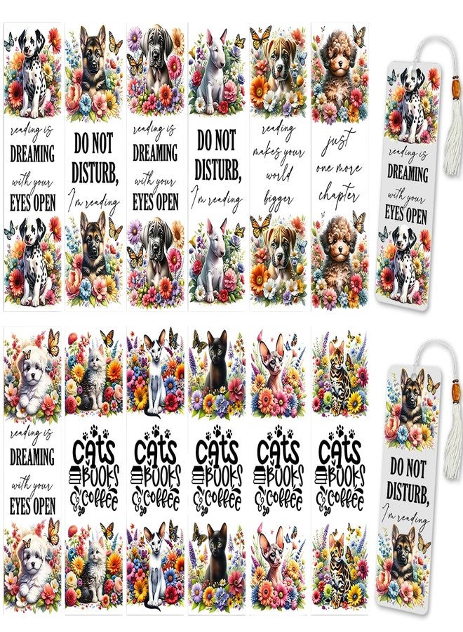 CHNVICK 24PCS UV DTF Bookmark Stickers,Flower Animal Reading UV DTF Rub on Transfer Wraps Blank Acrylic Bookmarks Decoration - Image 1