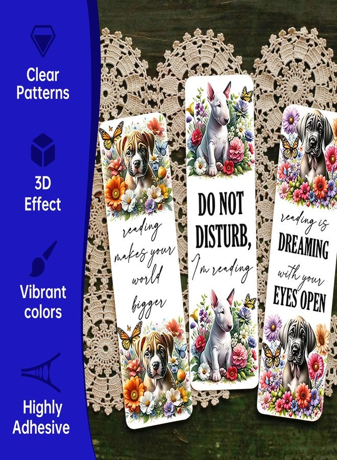CHNVICK 24PCS UV DTF Bookmark Stickers,Flower Animal Reading UV DTF Rub on Transfer Wraps Blank Acrylic Bookmarks Decoration - Image 4
