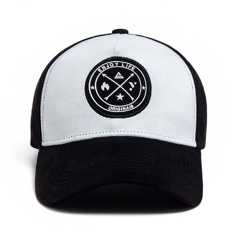 New Round Leather Label Suede Baseball Cap Men'S All-Match Sun Hat Women'S Hip-Hop Duck Tongue Hat Tide - Image 3