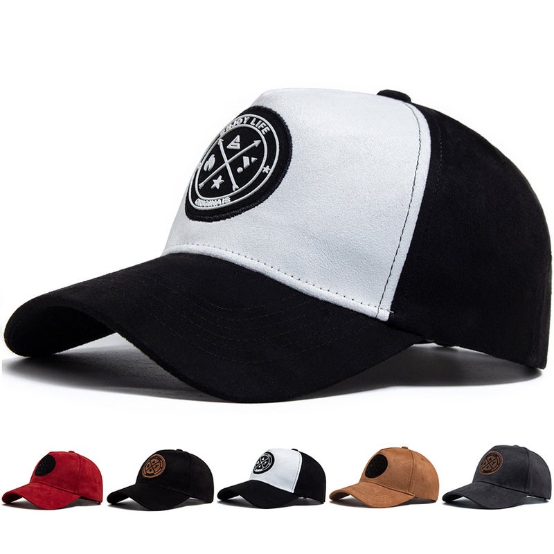 New Round Leather Label Suede Baseball Cap Men'S All-Match Sun Hat Women'S Hip-Hop Duck Tongue Hat Tide - Image 2