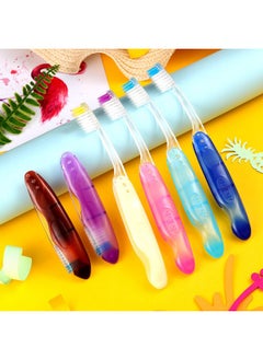 Patelai Folding Travel Toothbrushes Bulk Foldable Hiking Toothbrushes Individually Wrapped Mini Toothbrushes For Camping Portable Built In Cover Toothbrush Soft Bristle Toothbrush For Trip(6 Pieces)  - Image 2