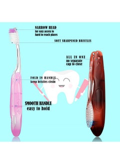 Patelai Folding Travel Toothbrushes Bulk Foldable Hiking Toothbrushes Individually Wrapped Mini Toothbrushes For Camping Portable Built In Cover Toothbrush Soft Bristle Toothbrush For Trip(6 Pieces)  - Image 3