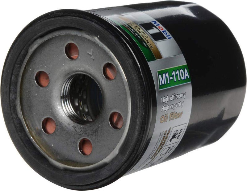 Mobil 1 Oil Filter, Canister, Screw-On, 3.375 in Tall, 20 mm x 1.50 Thread, Steel, Black Paint, Various Applications, Each