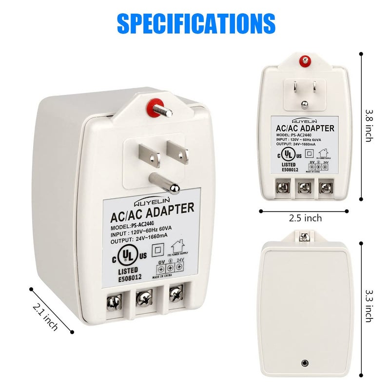 WUYELIN 24VAC 40VA Plug in Transformer,Doorbell Transformer Compatible with All of Doorbellï¼ŒNest, Ecobee, Sensi and Honeywell Thermostat - Image 4