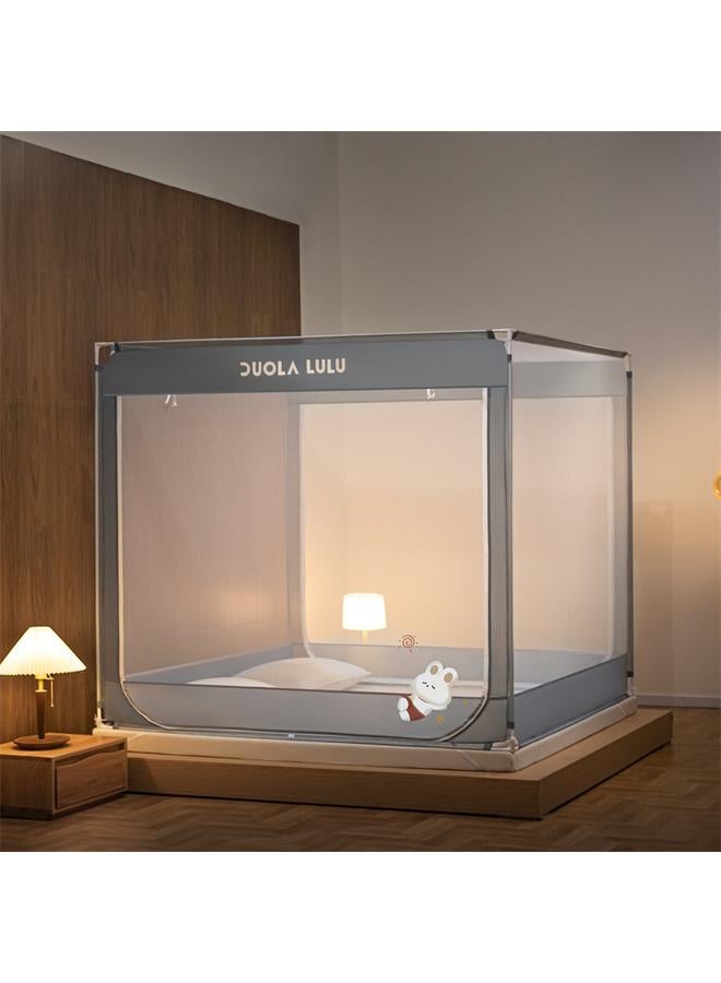 Bluejw Class A Maternal And Infant Grade Baby Anti-fall Mosquito Net Children's Household Dust-proof Thickened Full Bottom Stainless Steel Zipper Cartoon New - Image 2