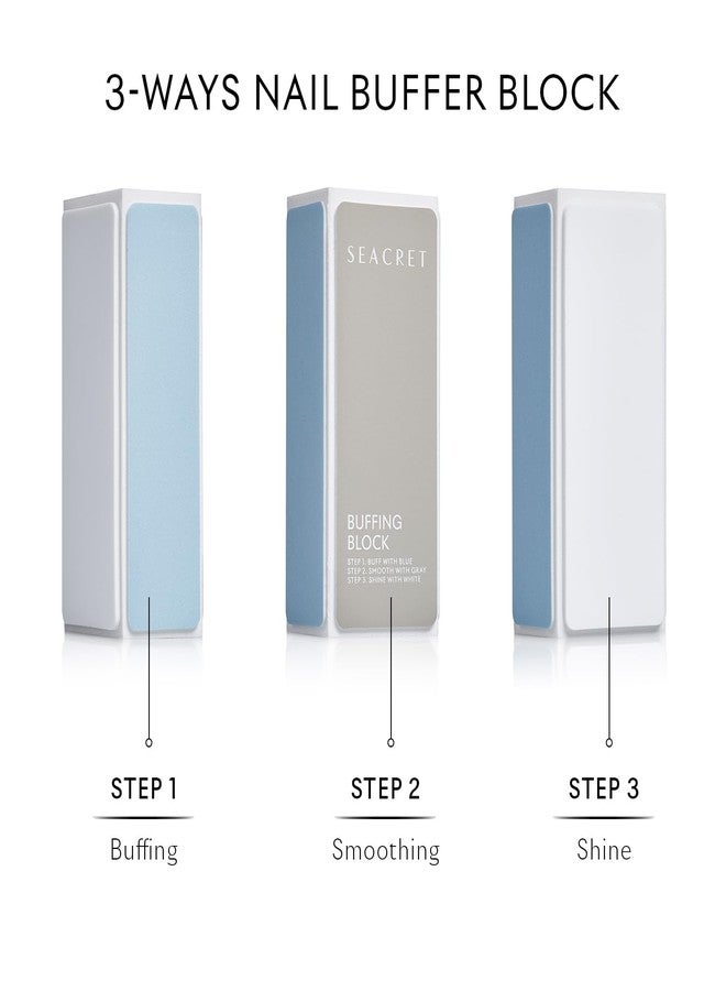 SEACRET Nail Buffer Block - 3-Way Salon Shine for Natural Nails, Smooths Ridges & Buffs to Glossy Finish Without Polish - Korean Made - Manicure & Pedicure, Pack of 2 - Image 5
