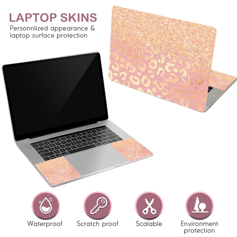 DINKY Laptop Skin Sticker Decal, 16" 16.5â€ 17â€ 17.3 inch Laptop Universal Reusable Vinyl Skin Stickers Art Cover Decal Notebook PC Personalized Protector (Light Orange) - Image 2