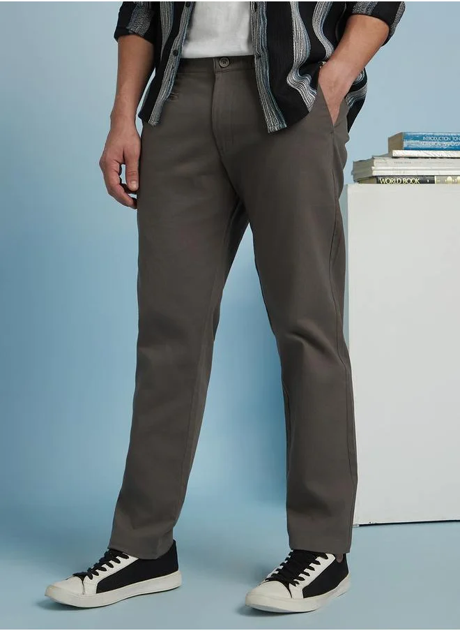 Dennis Lingo Modern Aqua Straight Fit Chinos for Men featuring a front coin pocket, crafted from a premium 98% cotton and 2% lycra blend for a comfortable and structured fit.