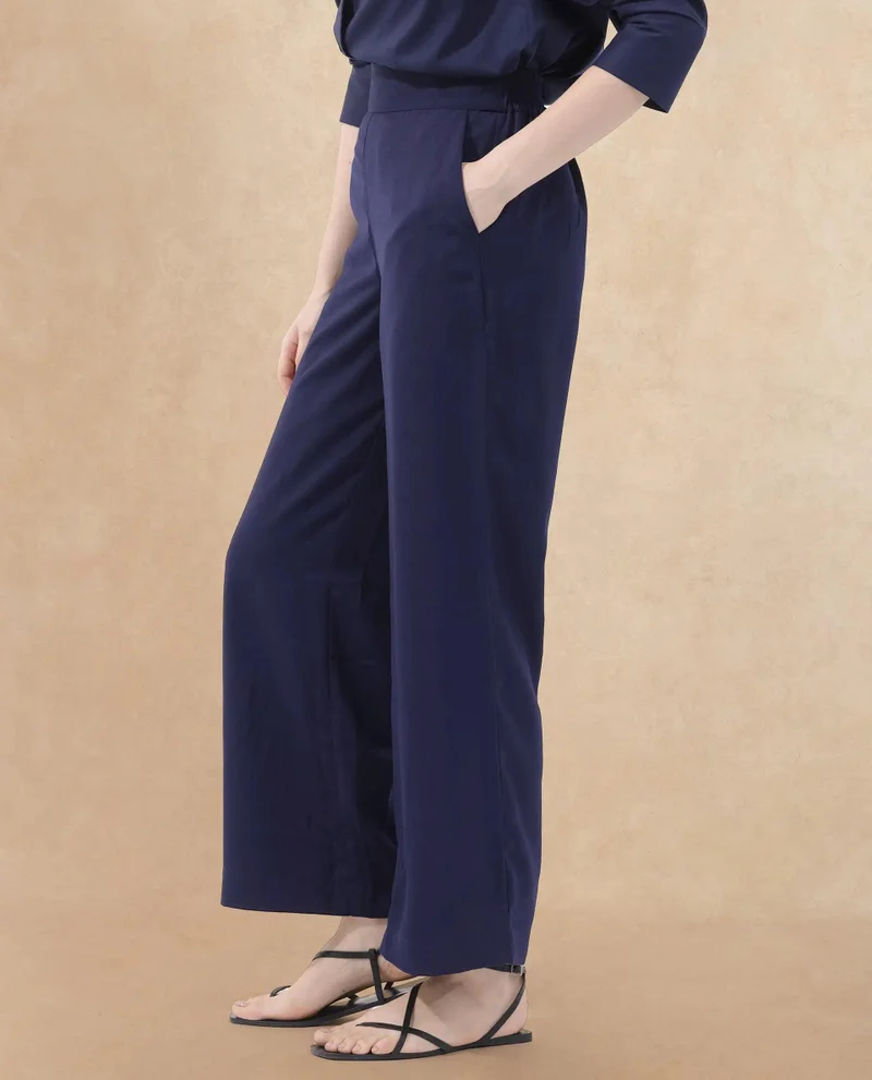 Rareism Women's Co-Ord Solid Trouser Set
