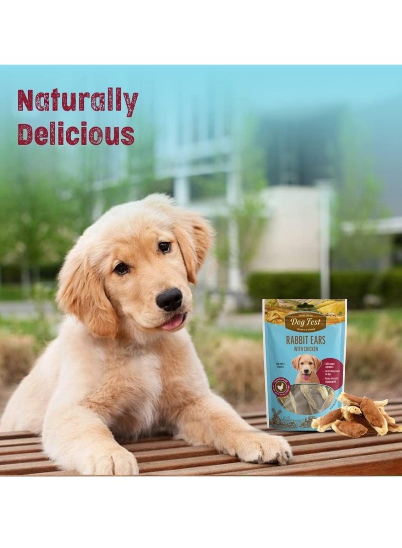 Dog Fest Rabbit ears with chicken for puppies - 90g (3.17oz) - Image 4