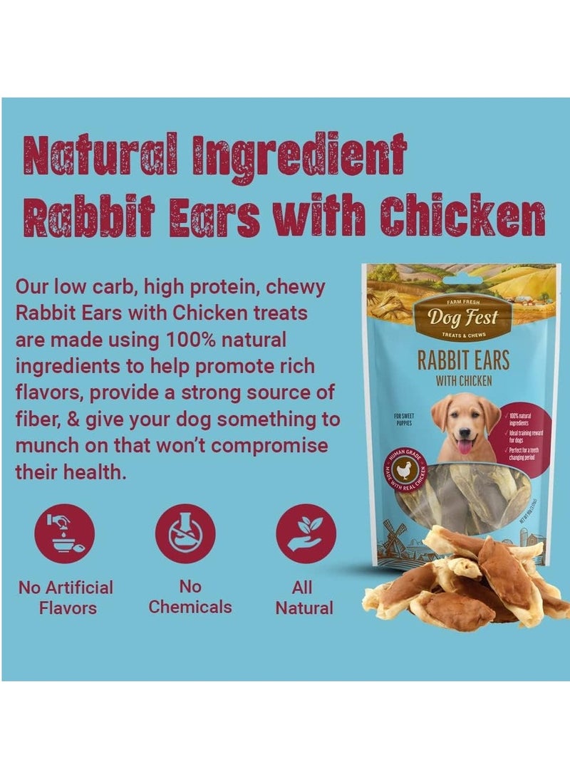 Dog Fest Rabbit ears with chicken for puppies - 90g (3.17oz) - Image 3