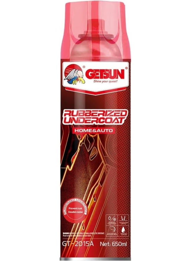 GETSUN Rubberized Undercoat Spray 650ml – Anti-Rust Protective Coating for Car Chassis, Panels & Fenders | Sound Deadening | Stone Chip & Corrosion Resistant | Temperature Resistant Underbody Sealant - Image 1