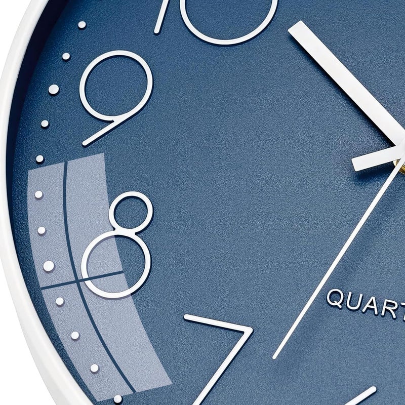 TEKCOOL Plastic Digital Wall Clock 12" Silent Quartz Decorative Latest Non-Ticking Classic Clock Battery Operated Round Easy to Read for Room/Home/Kitchen/Bedroom/Office/School- (Cerulean) - Image 5