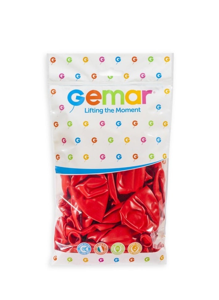 Gemar 19" Standard Red Latex Balloon 10Ct  - Image 2