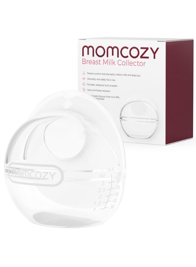 Momcozy Milk Collector for Breastmilk, Pea Breastfeeding Milk Catchers , Silicone Milk Collector Reusable Breast Milk Shell - Image 1