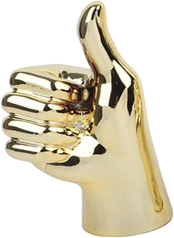 koTTIYA Hand Gesture Statue Modern Art Gesture Sculpture Table Statue Ornament for Home Office Living Room Table Decoration - Golden, Thumbs Up - Image 1