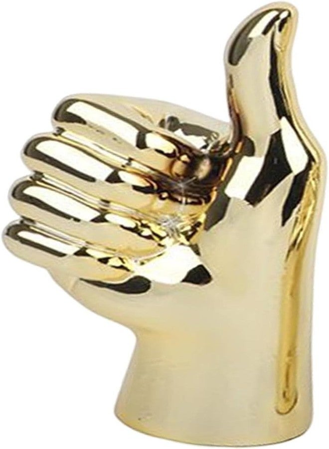koTTIYA Hand Gesture Statue Modern Art Gesture Sculpture Table Statue Ornament for Home Office Living Room Table Decoration - Golden, Thumbs Up - Image 4