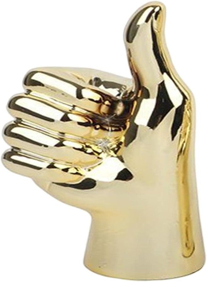 koTTIYA Hand Gesture Statue Modern Art Gesture Sculpture Table Statue Ornament for Home Office Living Room Table Decoration - Golden, Thumbs Up - Image 5