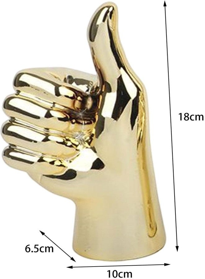 koTTIYA Hand Gesture Statue Modern Art Gesture Sculpture Table Statue Ornament for Home Office Living Room Table Decoration - Golden, Thumbs Up - Image 3