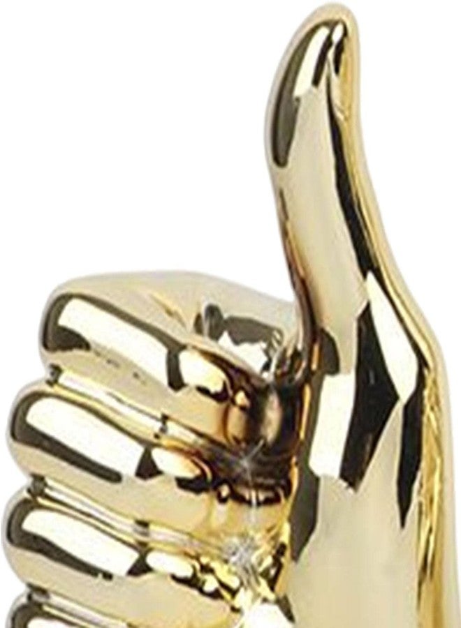 koTTIYA Hand Gesture Statue Modern Art Gesture Sculpture Table Statue Ornament for Home Office Living Room Table Decoration - Golden, Thumbs Up - Image 2