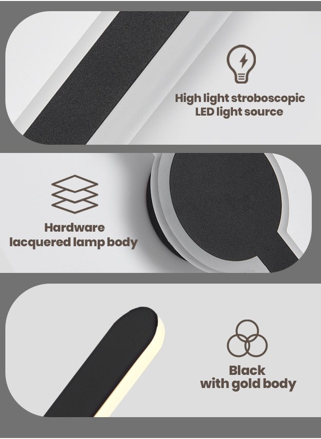 YATAI LIGHTING مصباح حائط بخط بسيط حديث، مصباح جداري داخلي LED قابل للتعتيم، شريط طويل شمعدان أكريليك من الألومنيوم، تركيبات إضاءة لغرفة النوم وغرفة المعيشة وسلالم الفندق (40 سم)  - Image 4