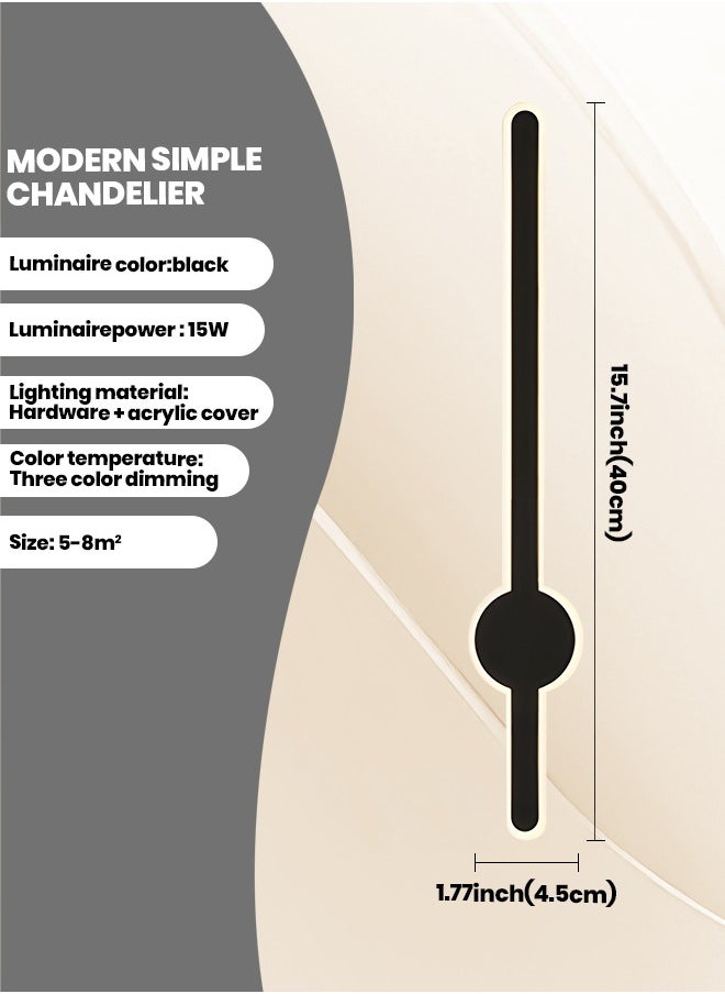 مصباح حائط بخط بسيط حديث، مصباح جداري داخلي LED قابل للتعتيم، شريط طويل شمعدان أكريليك من الألومنيوم، تركيبات إضاءة لغرفة النوم وغرفة المعيشة وسلالم الفندق (40 سم) - pzsku/Z261749BEB98EFBE84ED1Z/45/_/1715096793/12350b25-d3d4-487e-903e-f67a8890b9d1