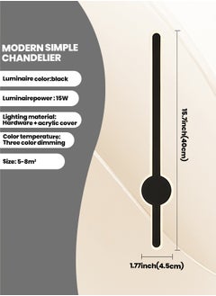 YATAI LIGHTING Modern Minimalist Line Wall Lamp,LED Dimmable Indoor Wall Light Long Strip Sconce Acrylic Aluminum Lighting Fixture Bedroom Living Room Hotel Stairs (40CM)  - Image 3