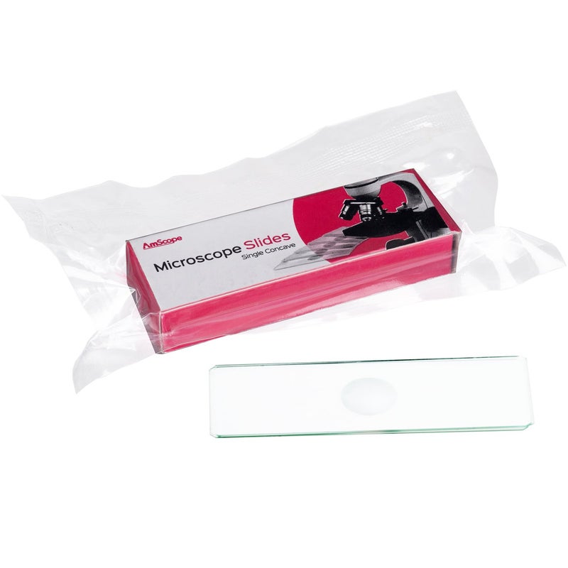 Amscope Bs-C12 Microscope Slides Single Depression Concave Pack Of 12, Clear - Image 2