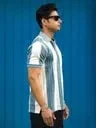 Maniac  Maniac Mens bubblegum printed round neck raglan half sleeve cream and black cotton tshirt for Men | Best Price UAE