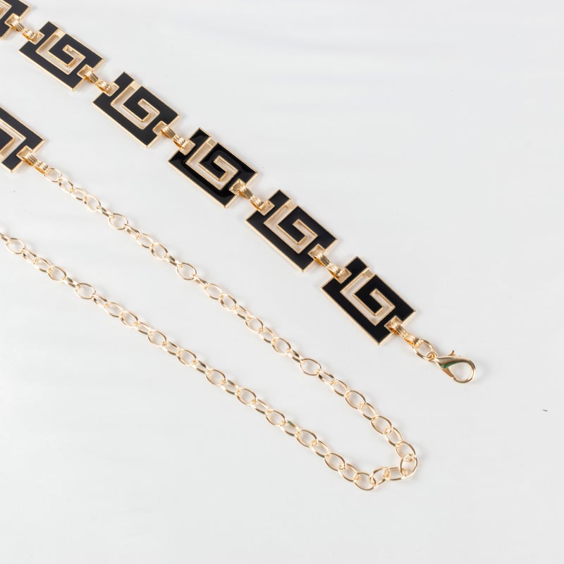 The Black Pearl Accessories Golden Metal Double Face Waist Belt For Her - Image 2