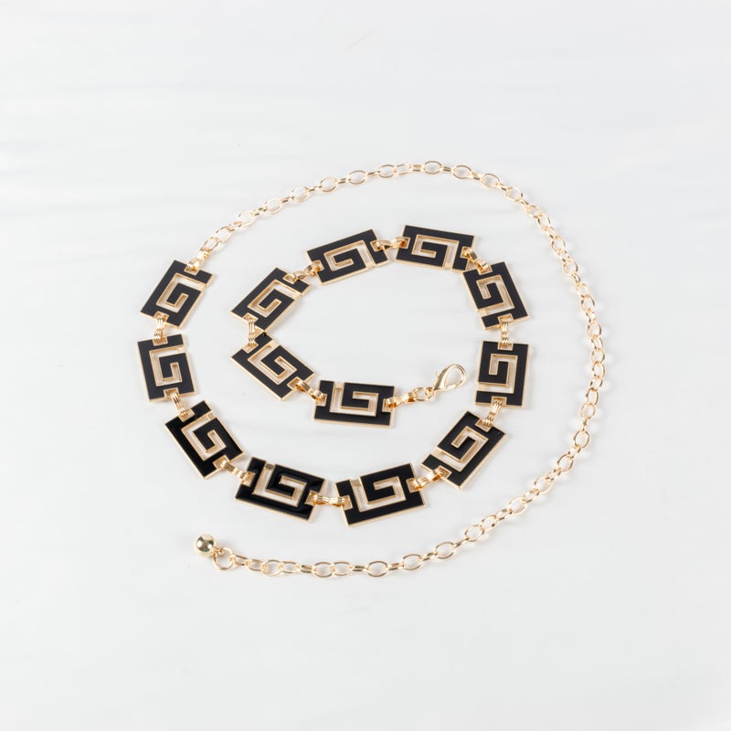 The Black Pearl Accessories Golden Metal Double Face Waist Belt For Her - Image 1