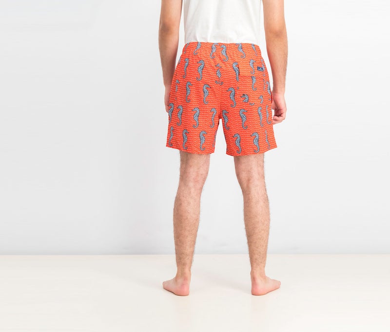 Rainforest Men Curled Tails Board Shorts, Spicy Orange - Image 4