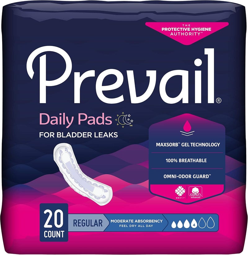 Prevail Prevail Incontinence Bladder Control Pads for Women, Moderate Absorbency, Regular Length, 180 Count (packaging may vary) 