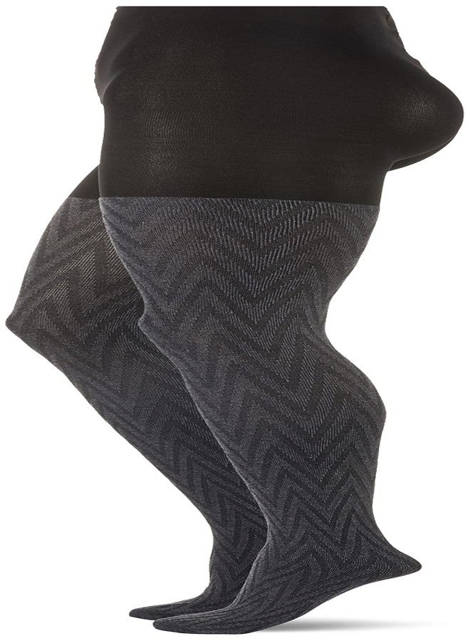 Berkshire جوارب نسائية من بيركشاير بتصميم على شكل حرف V مع جزء علوي ضاغط وأصابع قدم معززة، رمادي داكن، مقاس 1X-2X أمريكي - Image 2