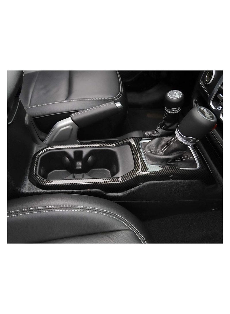 Gear Shift Pane Control Center Console ABS Trim Panel Cover Decor for 2018-2023 Jeep Wrangler JL JLU & 2020 2021 2022 2023 Gladiator (Carbon Fiber)
