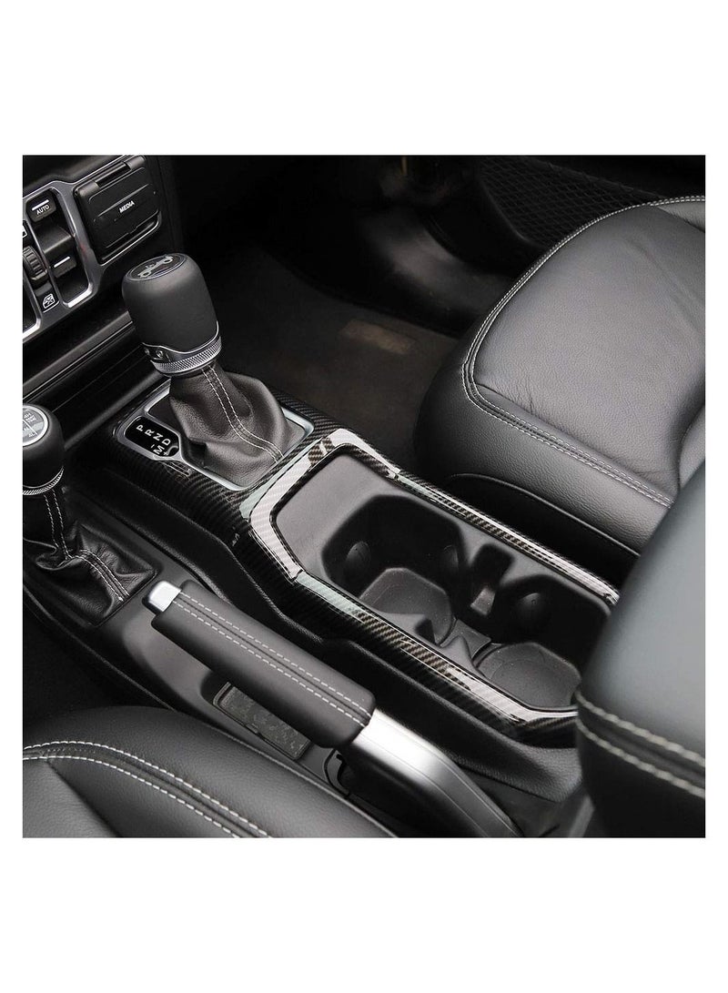 Gear Shift Pane Control Center Console ABS Trim Panel Cover Decor for 2018-2023 Jeep Wrangler JL JLU & 2020 2021 2022 2023 Gladiator (Carbon Fiber)