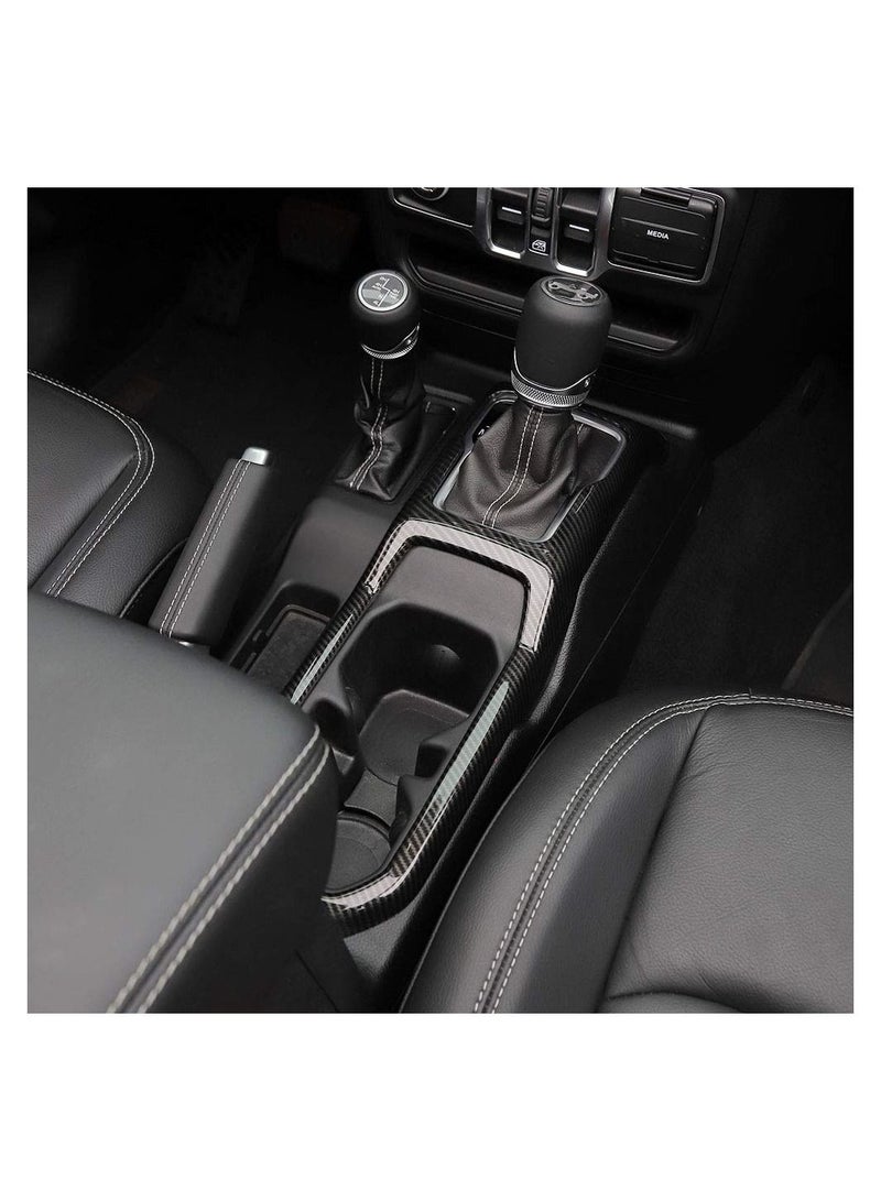 Gear Shift Pane Control Center Console ABS Trim Panel Cover Decor for 2018-2023 Jeep Wrangler JL JLU & 2020 2021 2022 2023 Gladiator (Carbon Fiber)