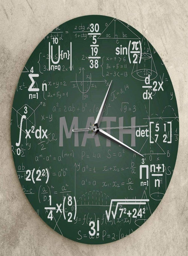 Timethink 12 Inch Green Math Wall Clock, Novelty Unique Maths Equation Wall Clock, Each Hour Marked by a Simple Math Equation for Classroom Office Back to School Gifts for Teacher Engineer Math Geek - Image 4