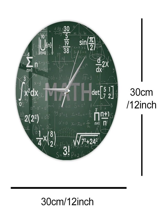 Timethink 12 Inch Green Math Wall Clock, Novelty Unique Maths Equation Wall Clock, Each Hour Marked by a Simple Math Equation for Classroom Office Back to School Gifts for Teacher Engineer Math Geek - Image 2