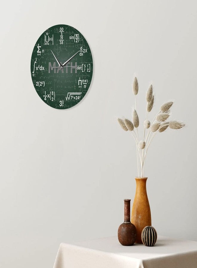 Timethink 12 Inch Green Math Wall Clock, Novelty Unique Maths Equation Wall Clock, Each Hour Marked by a Simple Math Equation for Classroom Office Back to School Gifts for Teacher Engineer Math Geek - Image 3