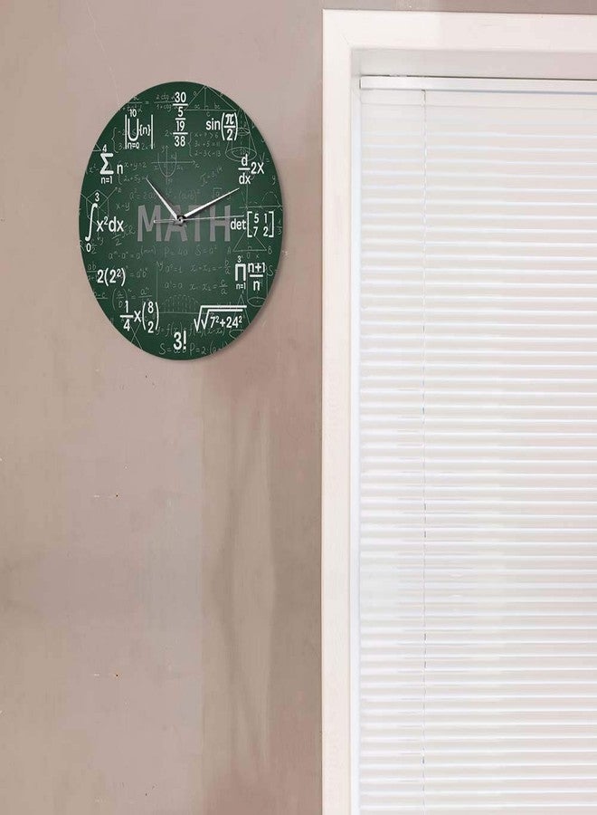 Timethink 12 Inch Green Math Wall Clock, Novelty Unique Maths Equation Wall Clock, Each Hour Marked by a Simple Math Equation for Classroom Office Back to School Gifts for Teacher Engineer Math Geek - Image 5