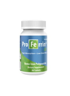 Proferrin ES ES- 10.5mg of high Absorbing Heme Iron Polypeptide. Made in The USA. 90 Tablets. Easy on The Gut. Not affected by Coffee, Calcium, or PPI's.  - Image 1