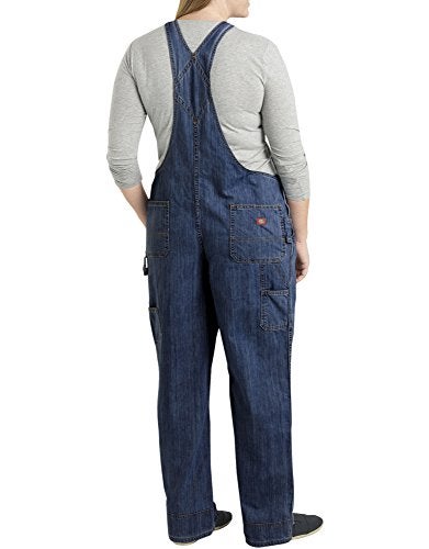 Dickies Womens Plus Size Denim Bib Overalls, Dark Indigo, 22 US - Image 2