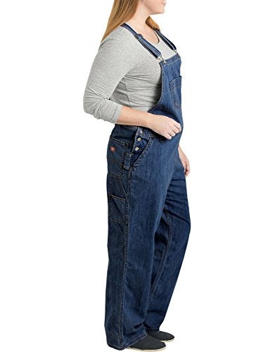Dickies Womens Plus Size Denim Bib Overalls, Dark Indigo, 22 US - Image 4